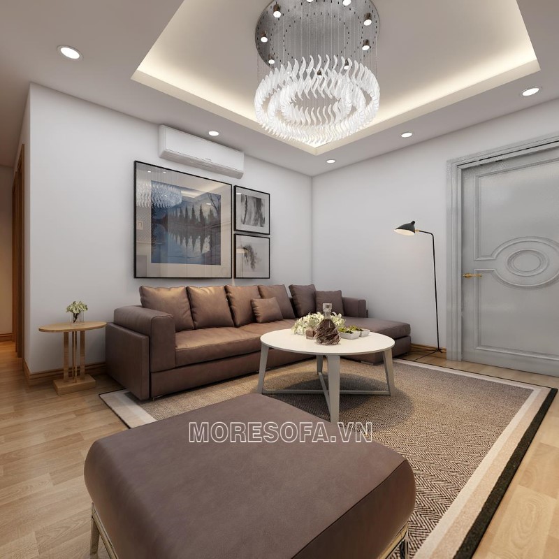 Ghế sofa góc da hiện đại